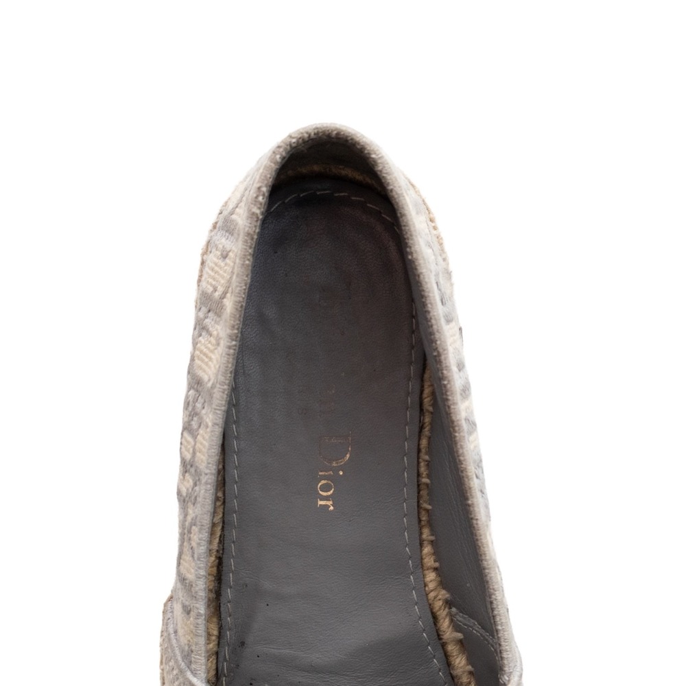 Christian Dior Granville Oblique Espadrilles Gray Canvas Flats EU 38.5 US 8 - Picture 12 of 16